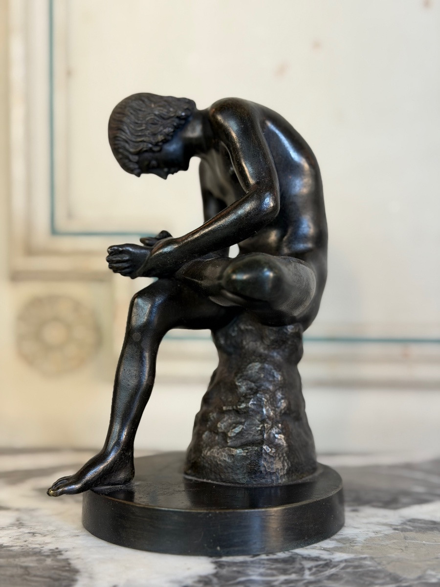 Spinario ou le tireur d’épine, bronze d’après l’Antique, XIXème siècle-photo-4