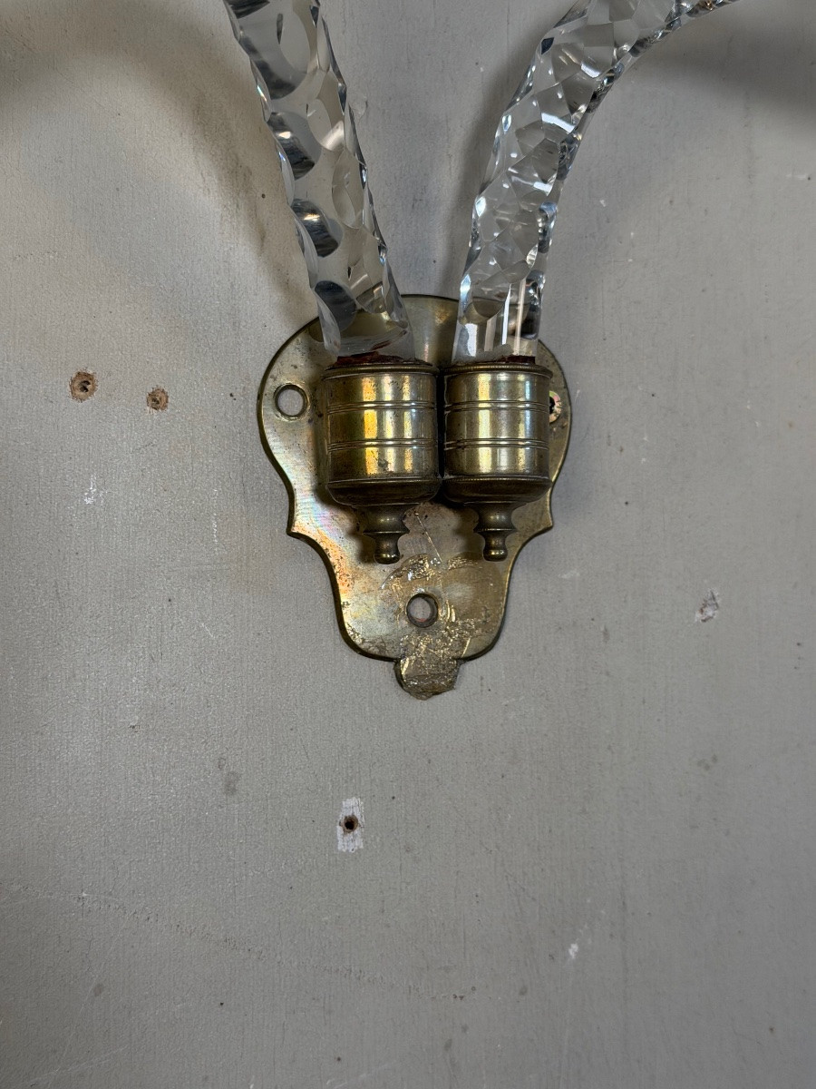 Paire d’appliques en cristal taillé dans le goût de Maydwell and Windle, Angleterre, XVIIIéme -photo-1