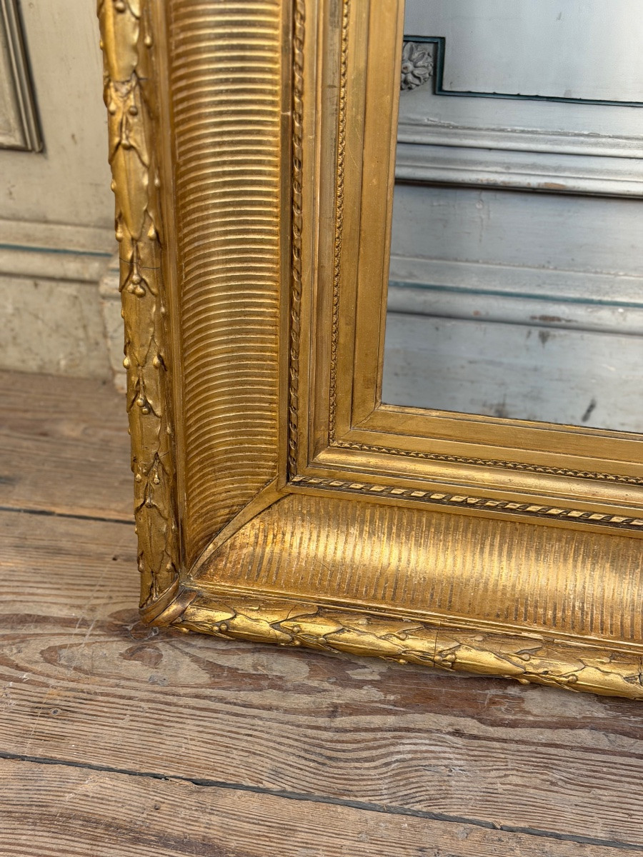 Louis XVI Style Stuccoed And Gilded Wooden Frame, Circa 1900 -photo-4
