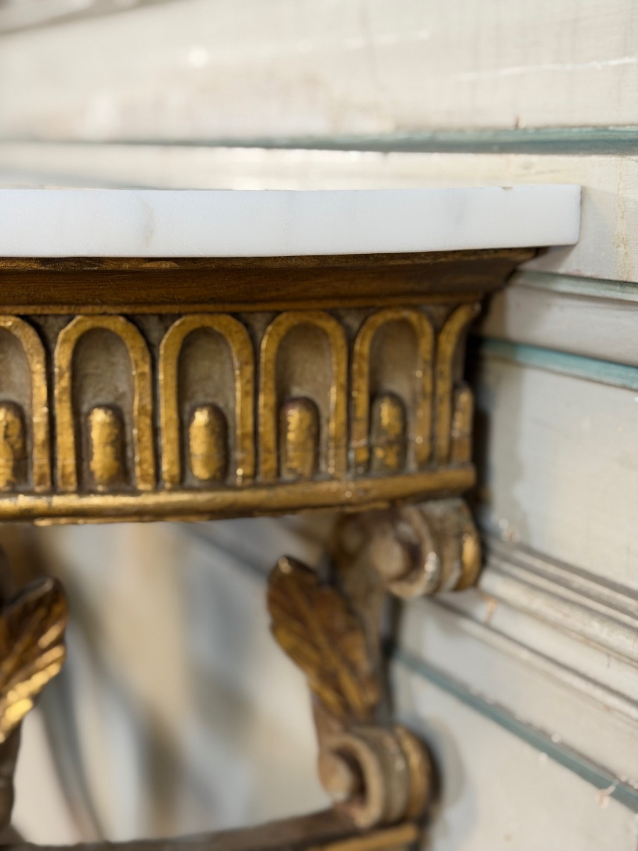 Console en bois sculpté de style Louis XVI vers 1900-photo-7