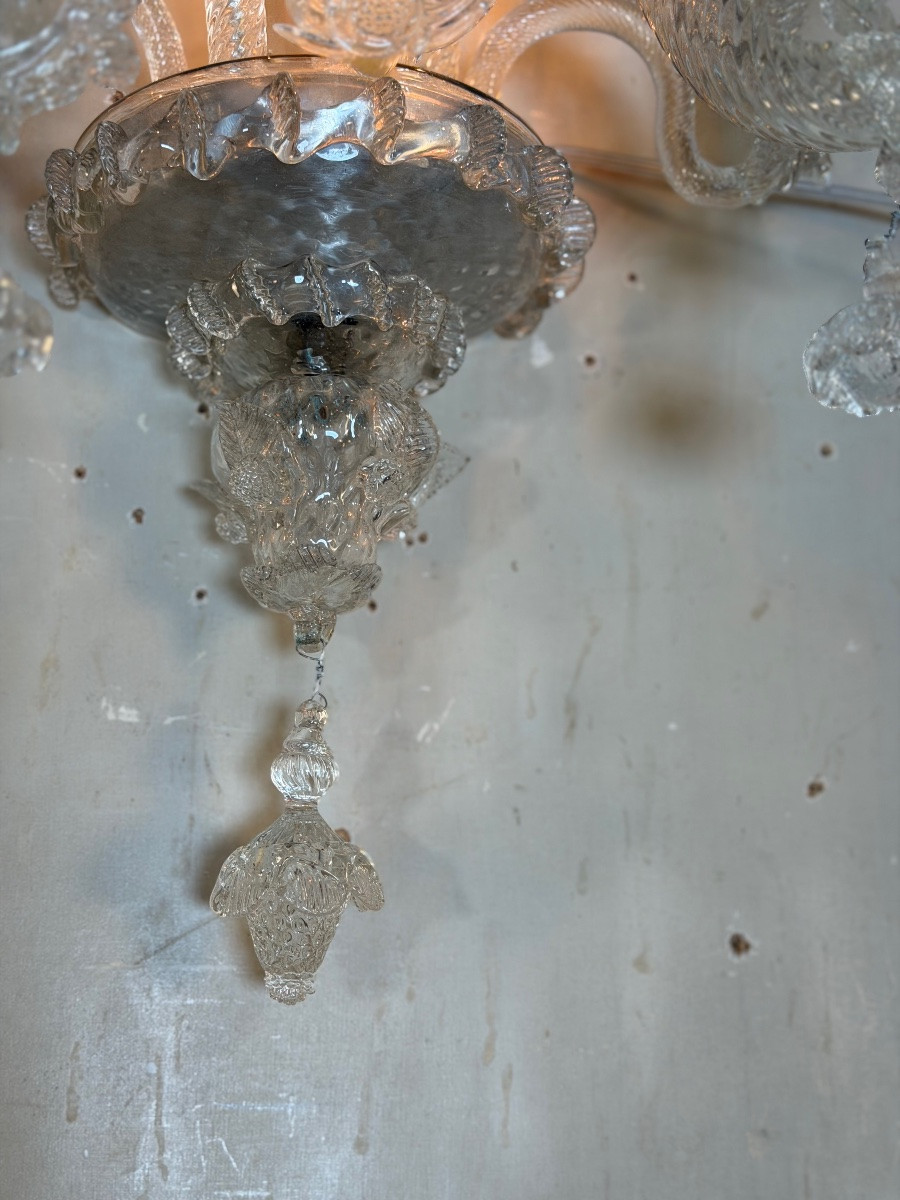 Suite de trois appliques vénitiennes en verre de Murano, vers 1950-photo-4