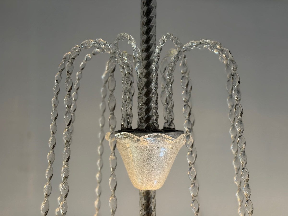 Murano Glass Fountain Chandelier, Venice Circa 1940-photo-3