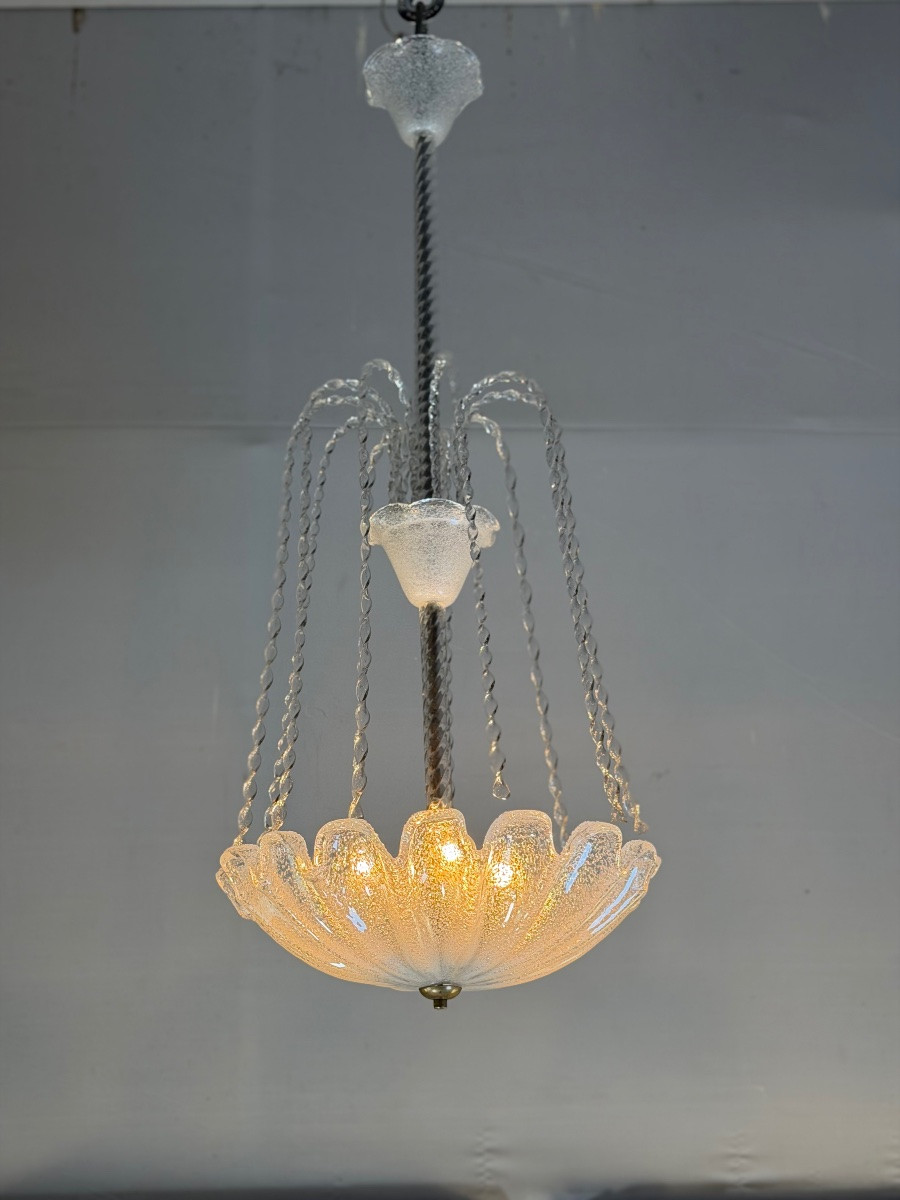 Murano Glass Fountain Chandelier, Venice Circa 1940-photo-4