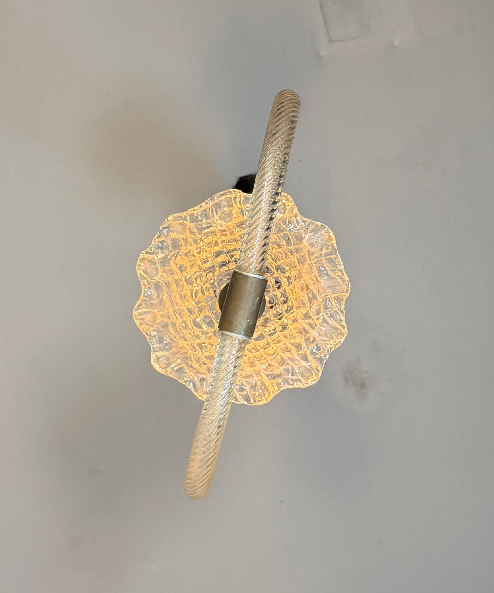 Lustre vénitien en verre de Murano et laiton, vers 1950-photo-2