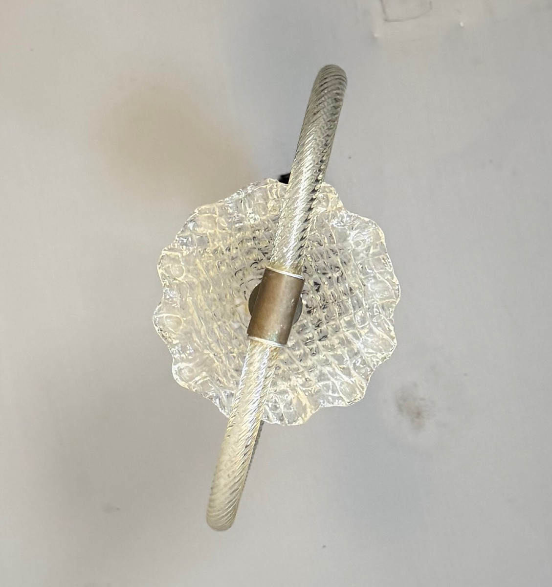 Lustre vénitien en verre de Murano et laiton, vers 1950-photo-3