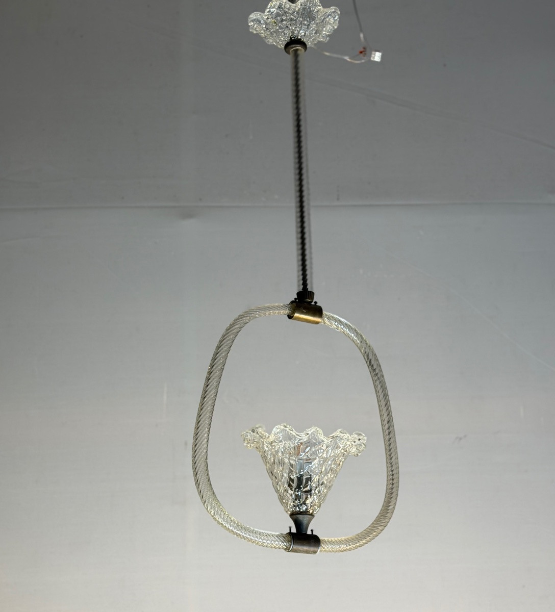 Lustre vénitien en verre de Murano et laiton, vers 1950-photo-4