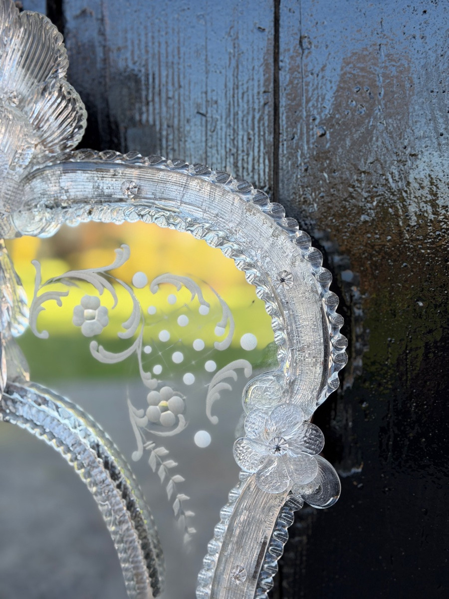 Venetian Mirror In Murano Glass, Circa 1950-photo-3