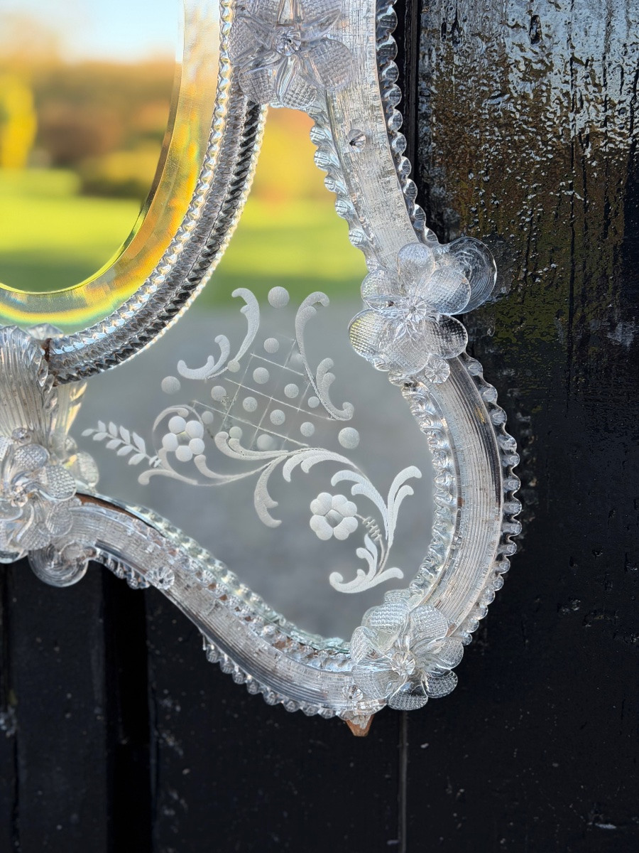 Venetian Mirror In Murano Glass, Circa 1950-photo-4