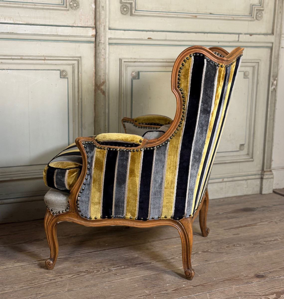 Pair Of Carved Wooden Armchairs, 20th Century-photo-3