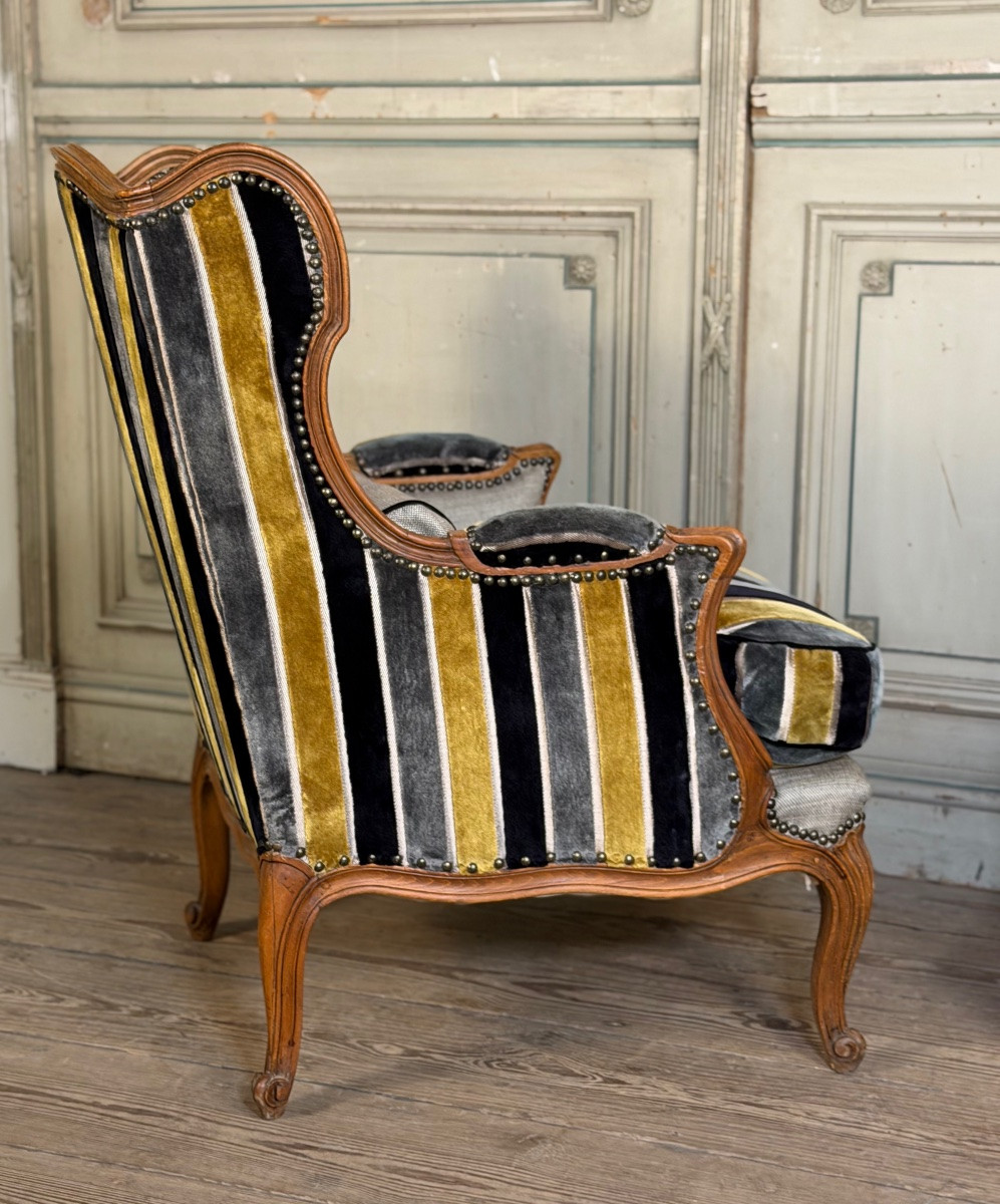 Pair Of Carved Wooden Armchairs, 20th Century-photo-4