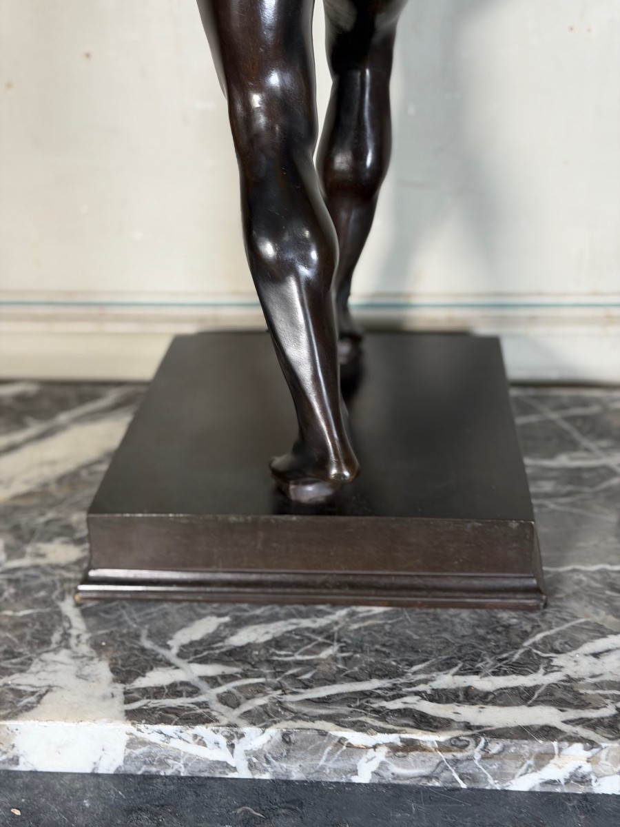 Faune dansant, bronze grand tour d’après l’Antique, XIXème siècle-photo-4