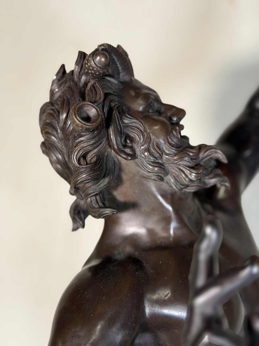 Faune dansant, bronze grand tour d’après l’Antique, XIXème siècle-photo-5