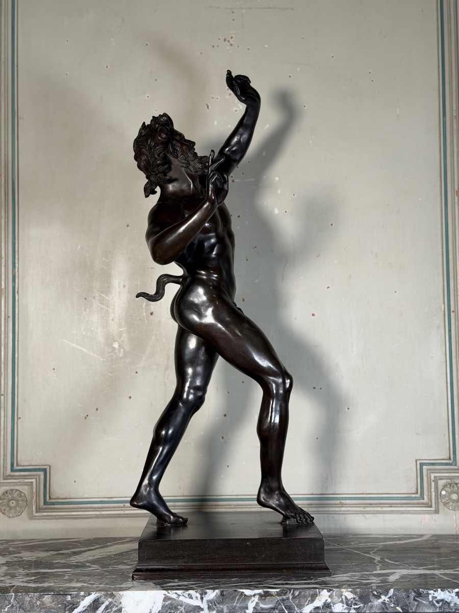 Faune dansant, bronze grand tour d’après l’Antique, XIXème siècle-photo-6