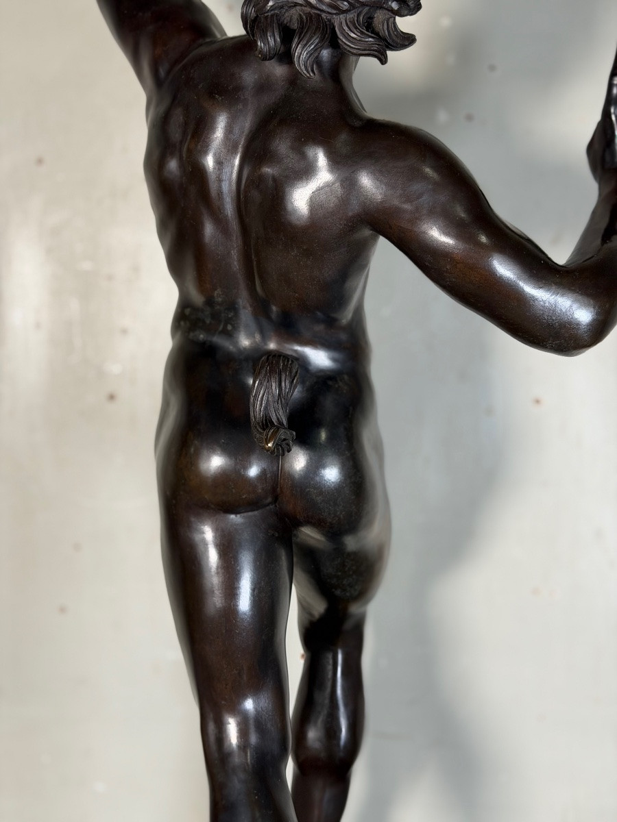 Faune dansant, bronze grand tour d’après l’Antique, XIXème siècle-photo-7
