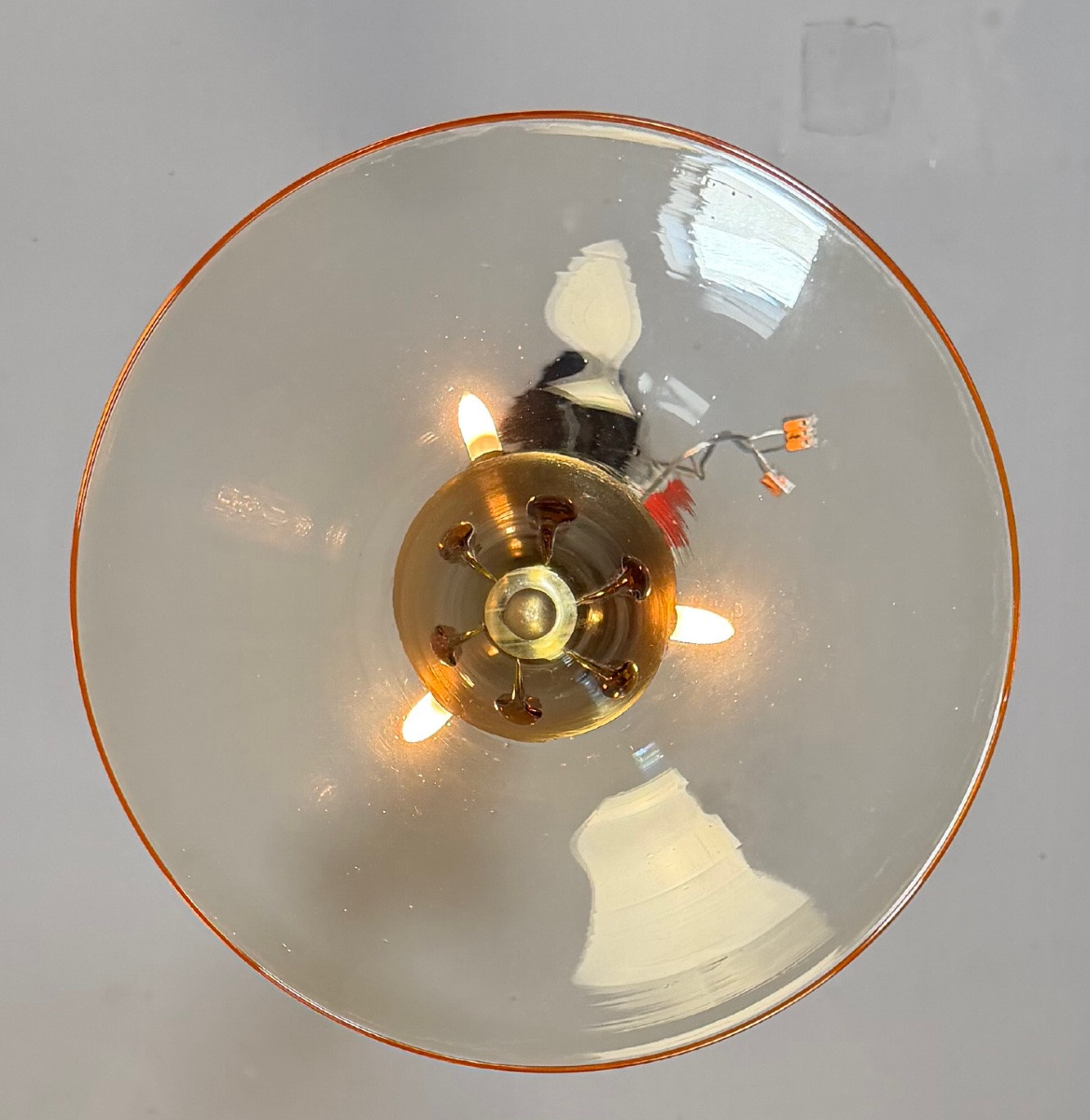 Venetian Chandelier In Murano Glass, Golden And Orange, Circa 1920-photo-3