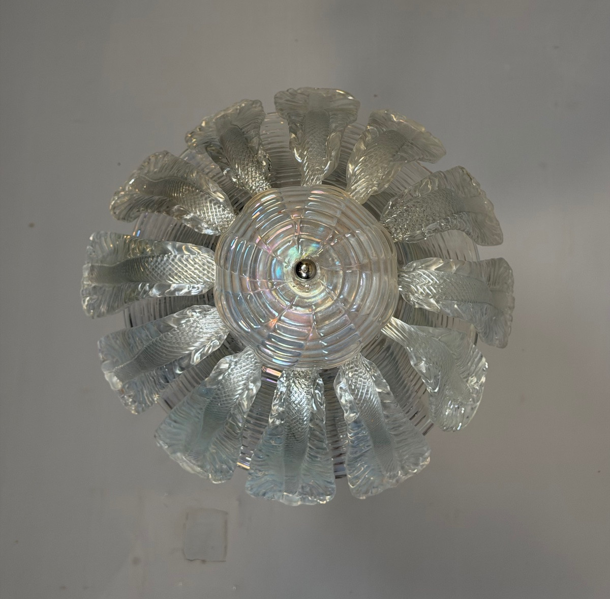 Lustre vénitien en verre de Murano irisé, Barovier et Toso, vers 1930 -photo-2