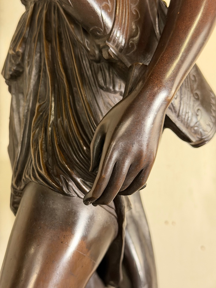 Wounded Amazon, Bronze After The Antique, Barbedienne Cast, 19th Century -photo-3