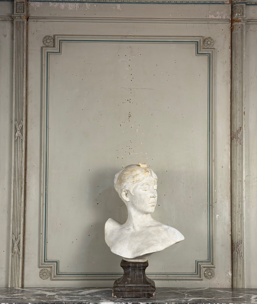 Plaster Bust Of Diana After Falguière, 20th Century -photo-2