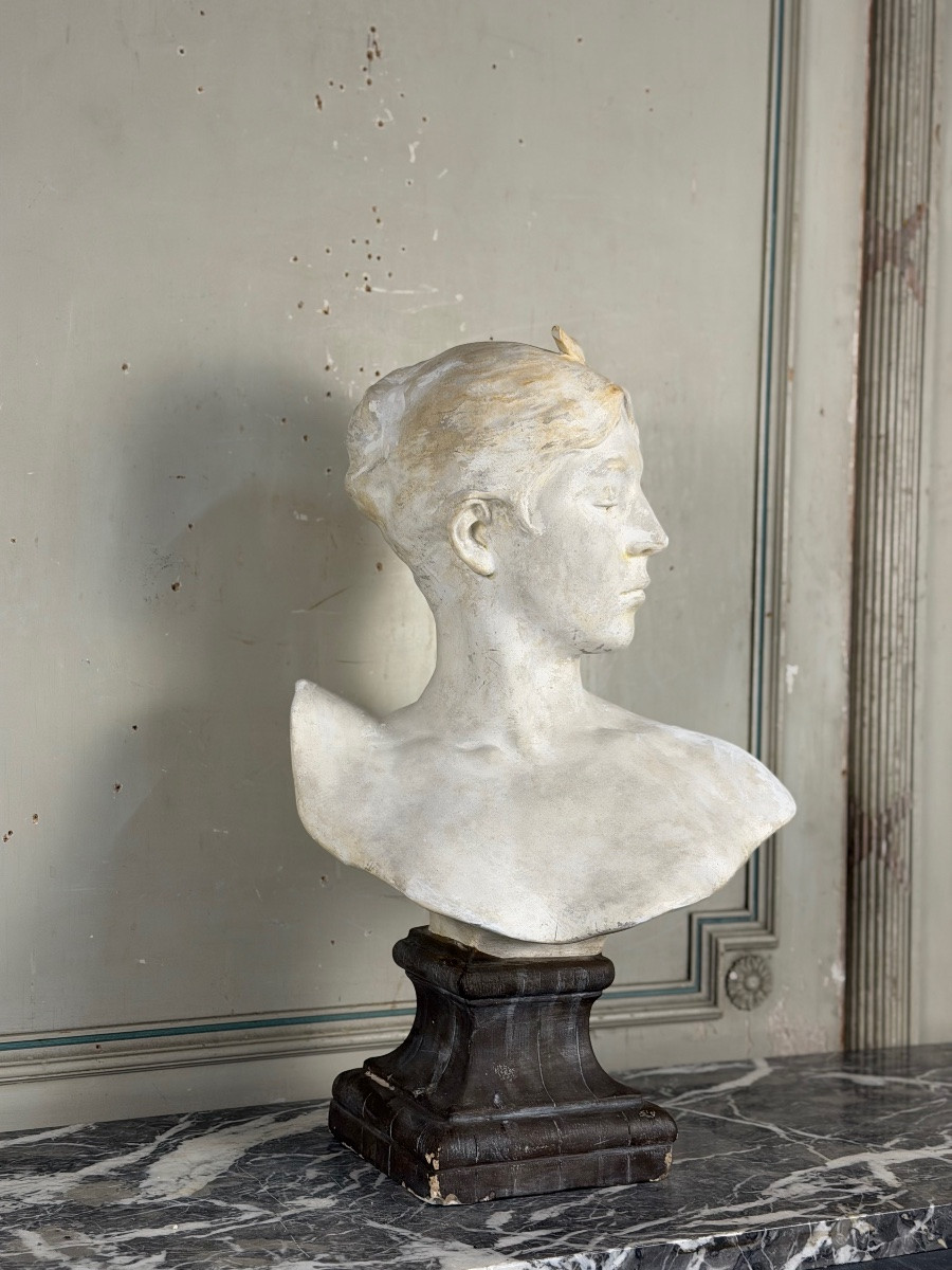 Plaster Bust Of Diana After Falguière, 20th Century -photo-4