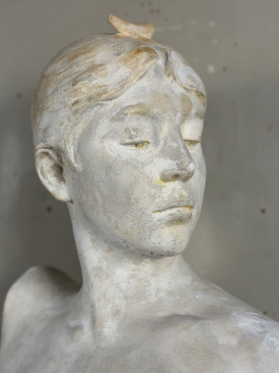 Plaster Bust Of Diana After Falguière, 20th Century -photo-4