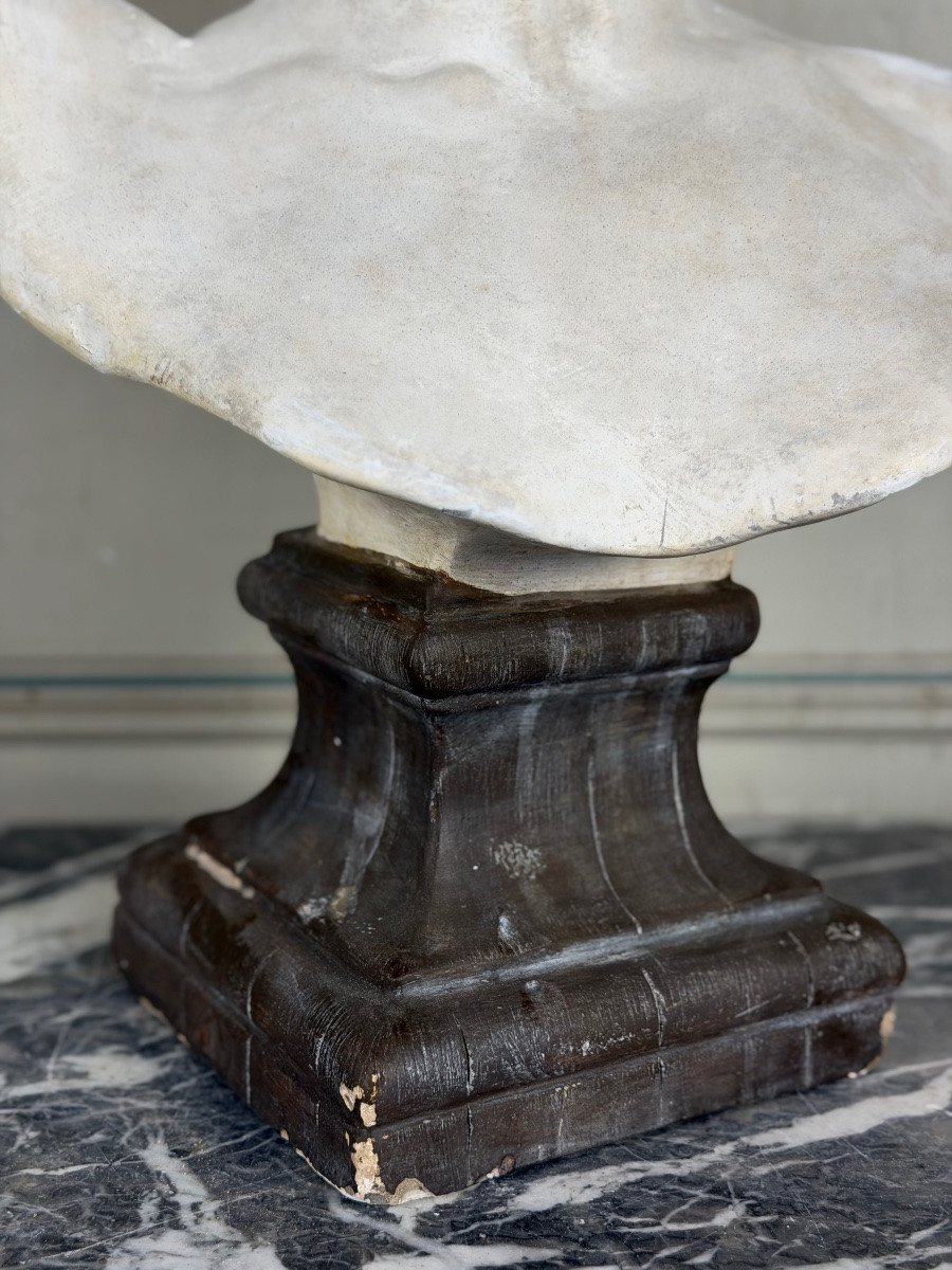 Plaster Bust Of Diana After Falguière, 20th Century -photo-5