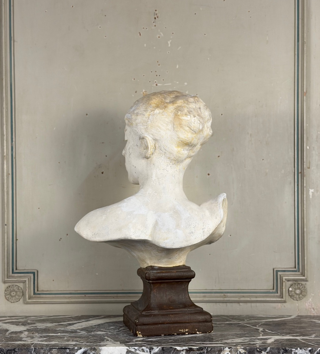 Plaster Bust Of Diana After Falguière, 20th Century -photo-8