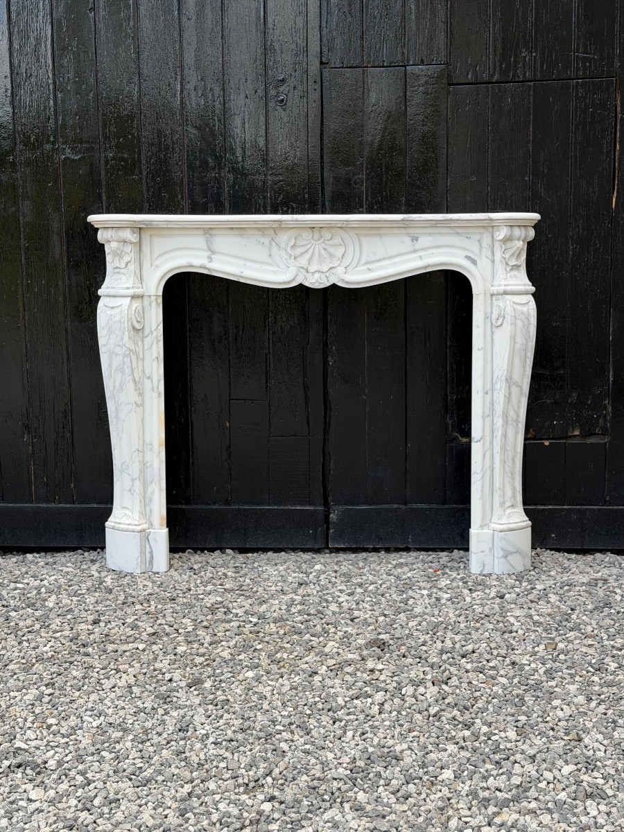 Louis XV Style Arabescato Carrara Marble Mantel, Circa 1880-photo-6