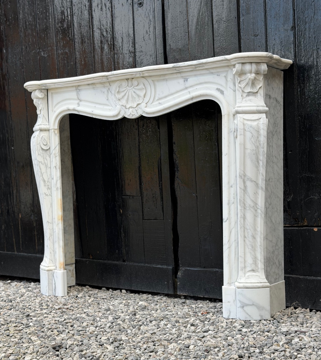 Louis XV Style Arabescato Carrara Marble Mantel, Circa 1880