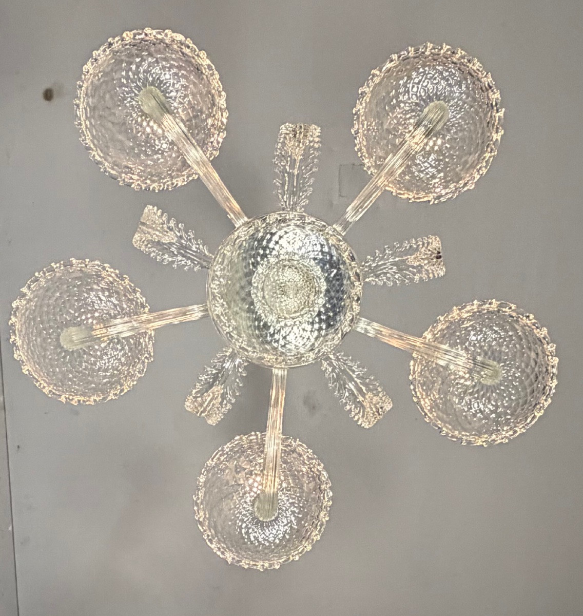 Venetian Chandelier In Murano Glass, 5 Arms, Circa 1930-photo-3