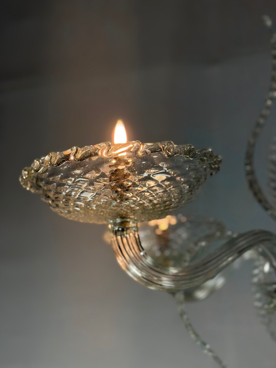 Venetian Chandelier In Murano Glass, 5 Arms, Circa 1930-photo-3