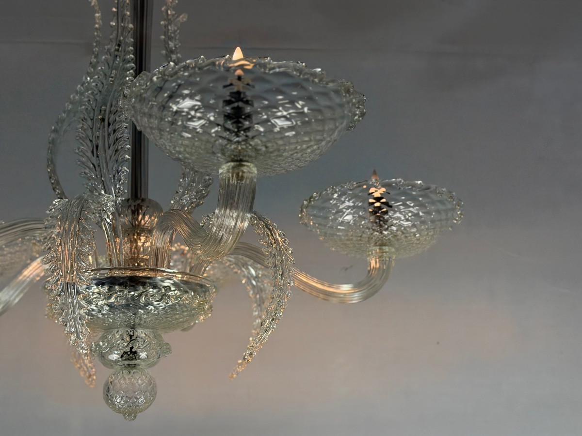 Venetian Chandelier In Murano Glass, 5 Arms, Circa 1930-photo-6