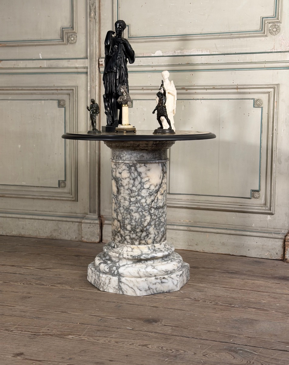 Marble, Alabaster And Onyx, Side Table Circa 1900-photo-5