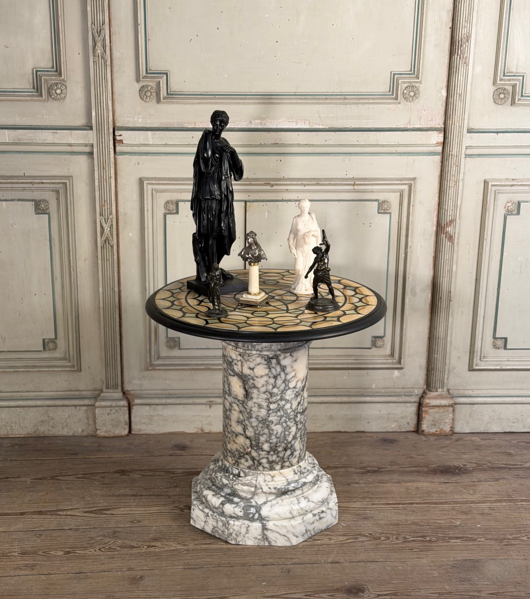 Marble, Alabaster And Onyx, Side Table Circa 1900