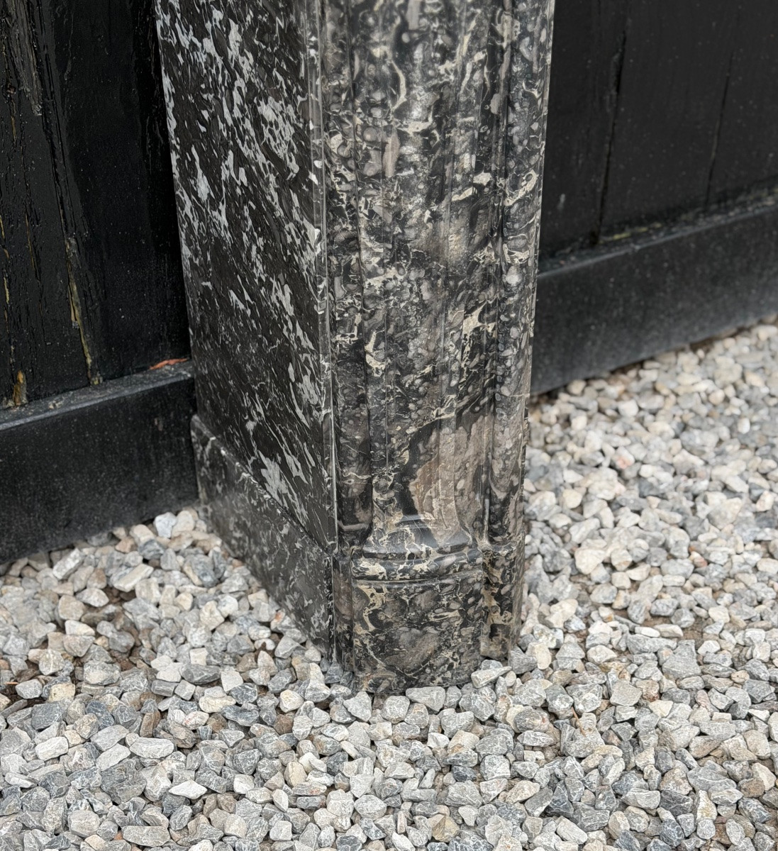 Cheminée Louis XV en marbre gris Saint-Anne, XVIIIème siècle-photo-6