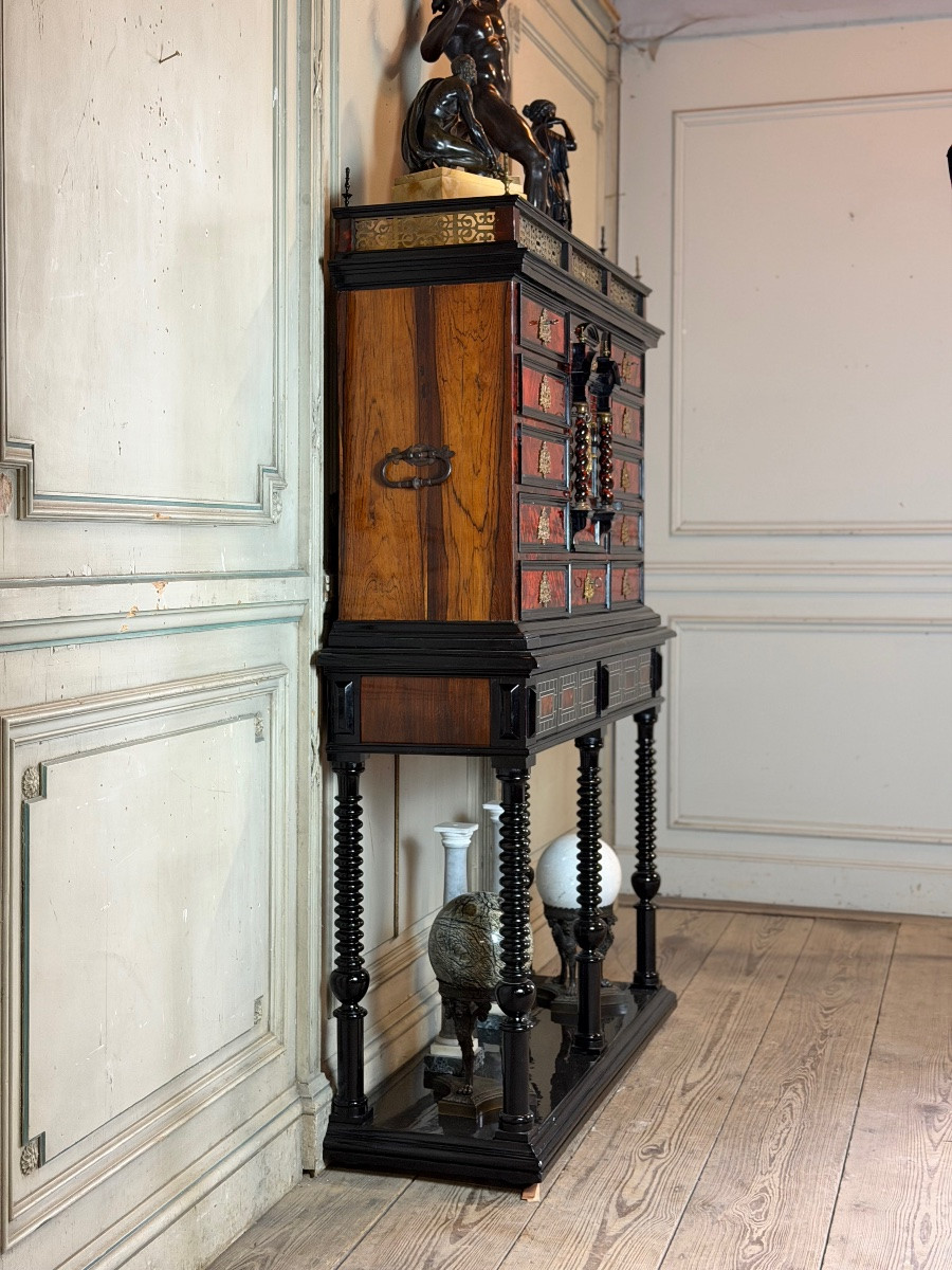 Antwerp Cabinet, Ebony, Tortoise Shell, Rosewood And Bone, 17th Century-photo-2