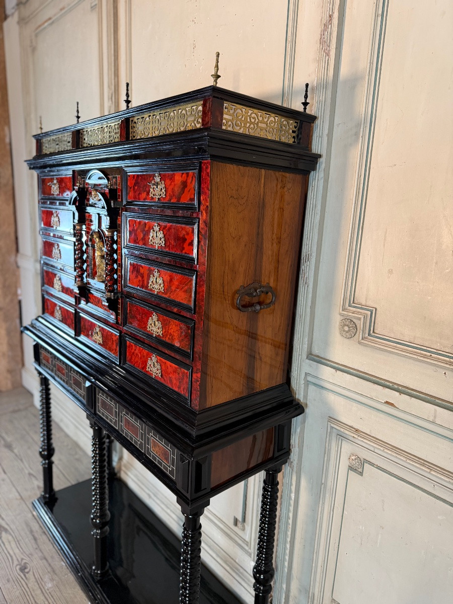 Antwerp Cabinet, Ebony, Tortoise Shell, Rosewood And Bone, 17th Century-photo-2