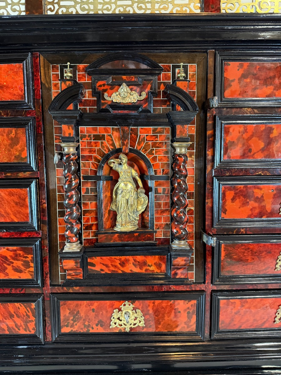 Antwerp Cabinet, Ebony, Tortoise Shell, Rosewood And Bone, 17th Century-photo-4