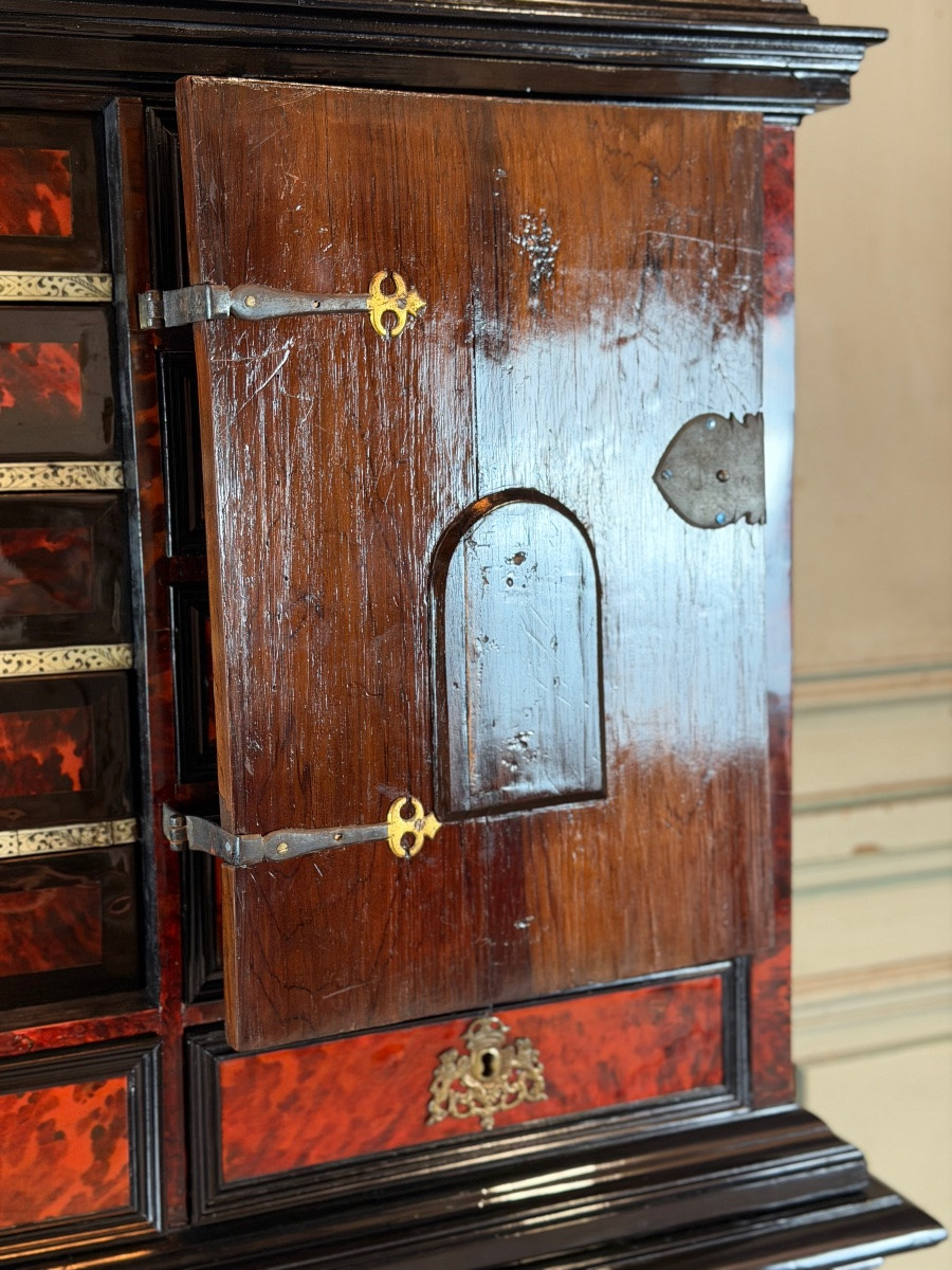 Antwerp Cabinet, Ebony, Tortoise Shell, Rosewood And Bone, 17th Century-photo-6