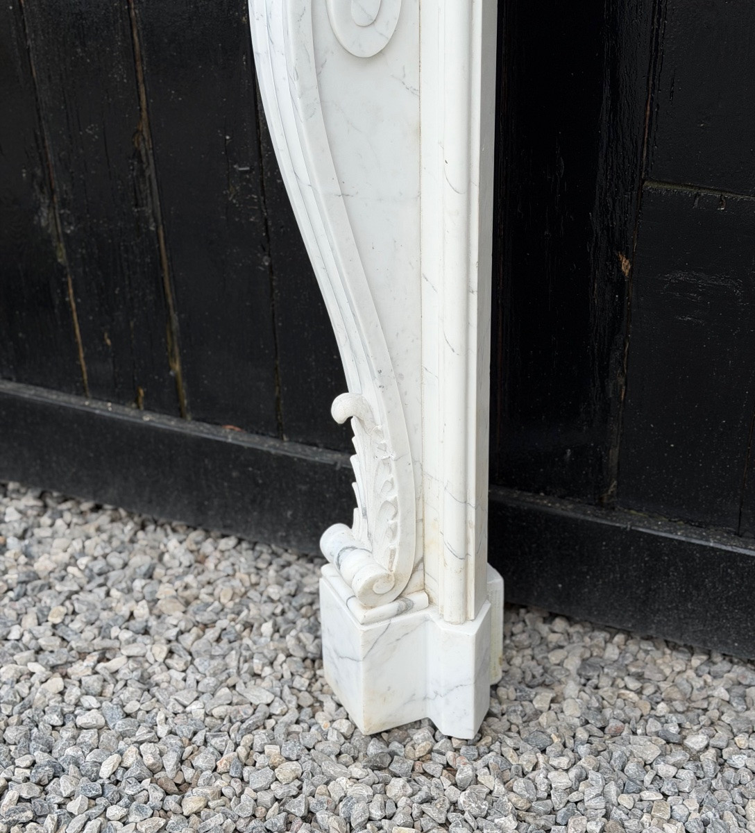 Louis XV Style Arabescato Marble Mantel, Circa 1980-photo-2
