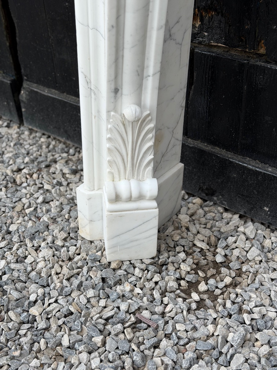 Louis XV Style Arabescato Marble Mantel, Circa 1980-photo-2
