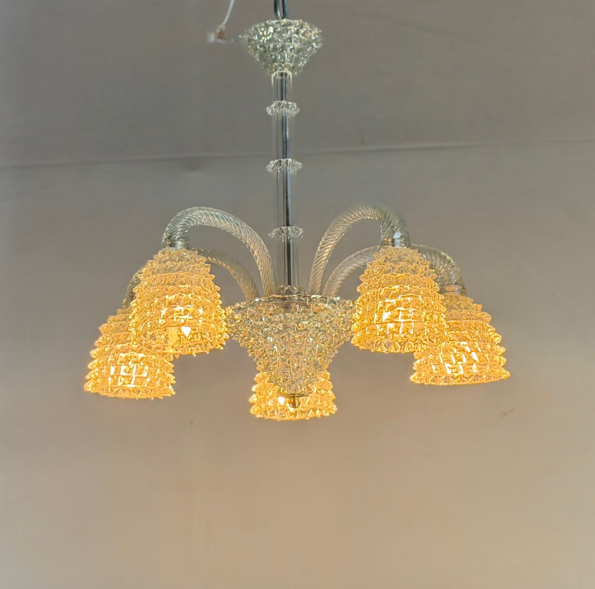Lustre vénitien modèle Rostrato par Barovier et Toso, vers 1930