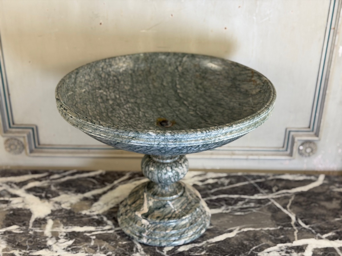 Coupe sur pied, tazza en marbre Campan vers 1880-photo-4