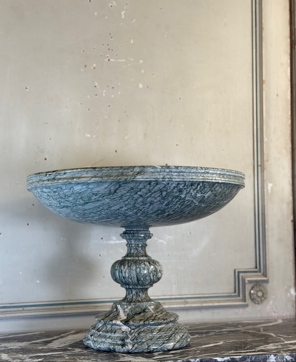 Coupe sur pied, tazza en marbre Campan vers 1880-photo-5