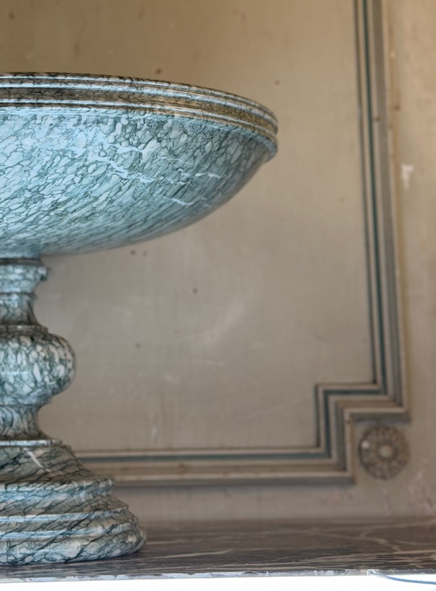 Coupe sur pied, tazza en marbre Campan vers 1880-photo-7