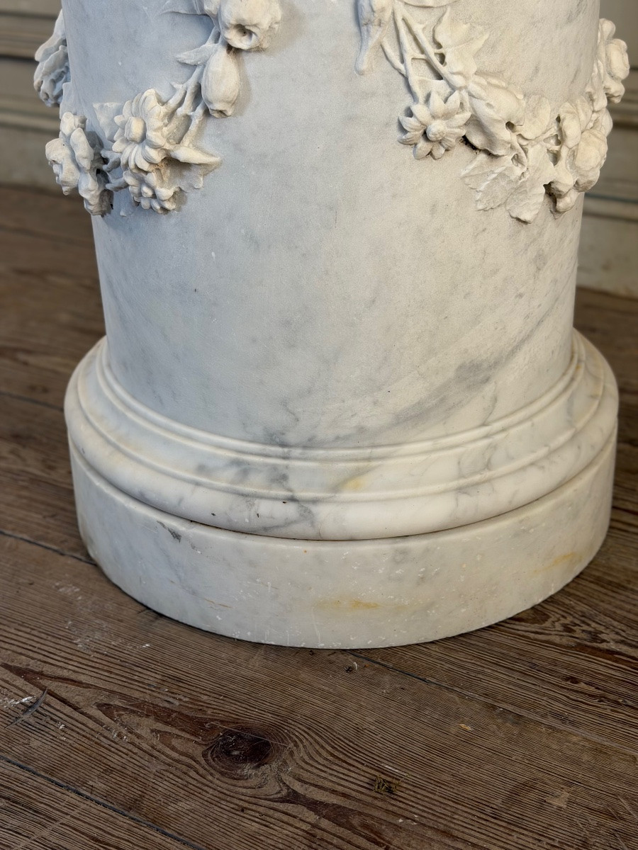Carrara Marble Planter In The Louis XVI Style, Circa 1880-photo-2