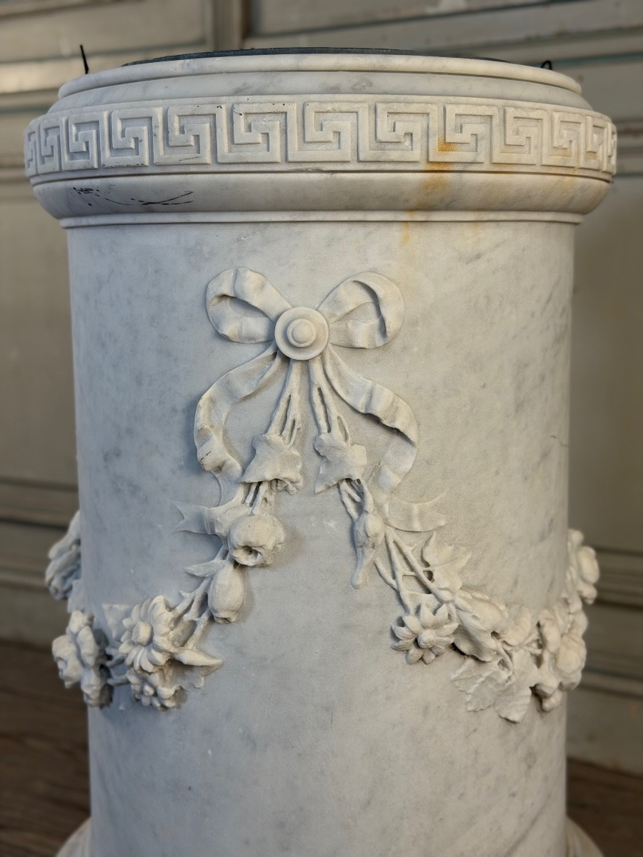 Carrara Marble Planter In The Louis XVI Style, Circa 1880-photo-3
