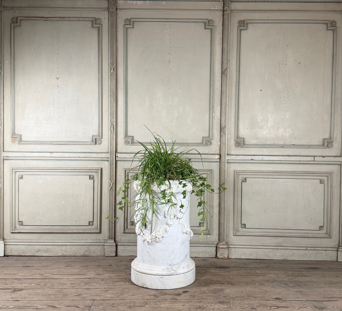 Carrara Marble Planter In The Louis XVI Style, Circa 1880-photo-2