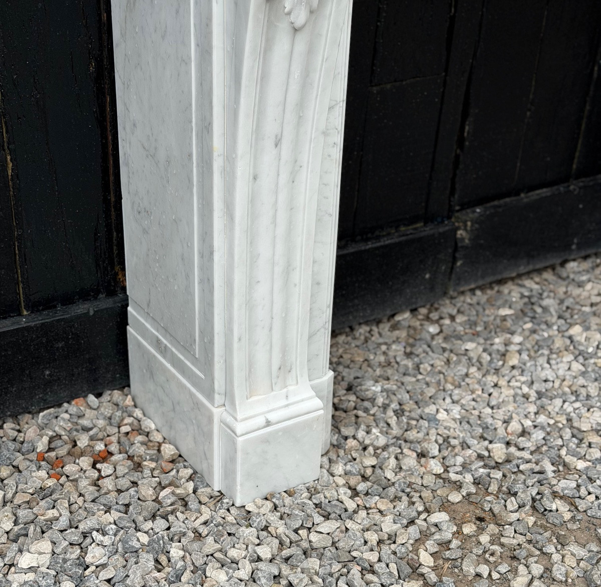 Louis XVI Style Carrara Marble Mantel, Circa 1880-photo-6