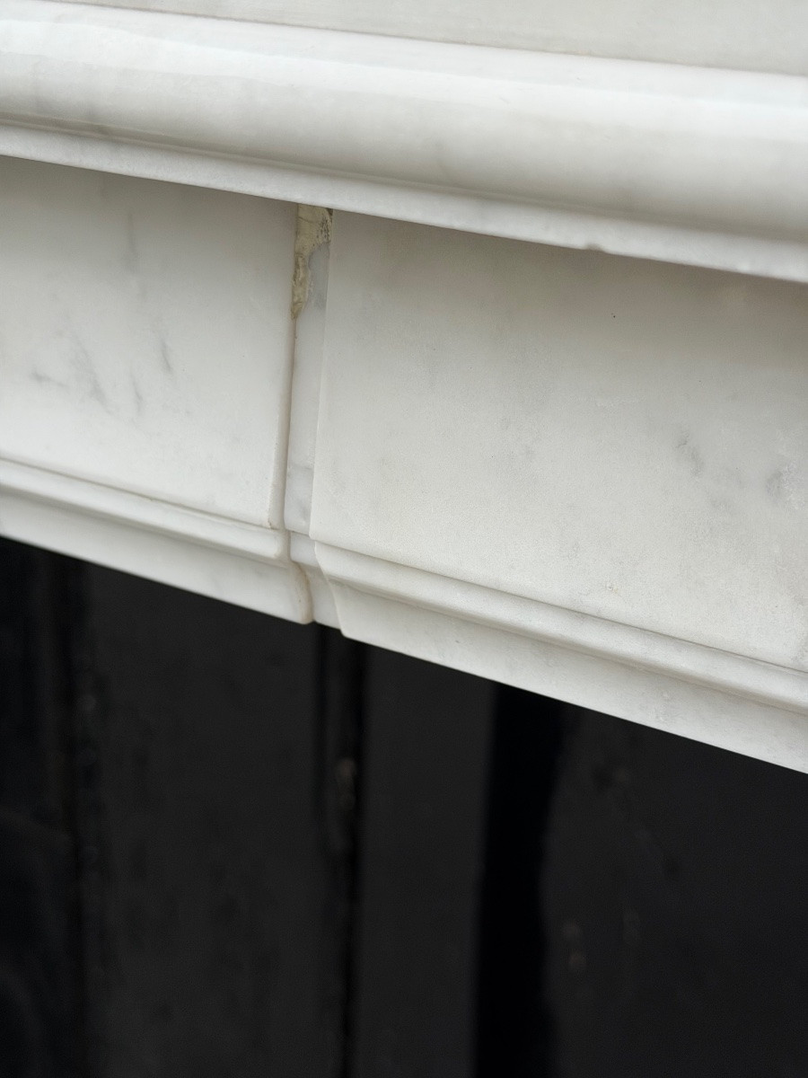 Louis XVI Style Carrara Marble Mantel, Circa 1880-photo-8