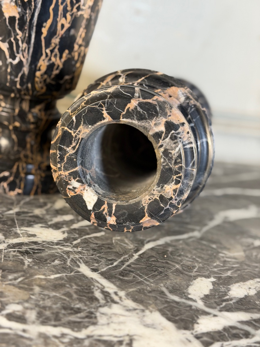 Pair Of Portor Marble Vases, Circa 1920-photo-3